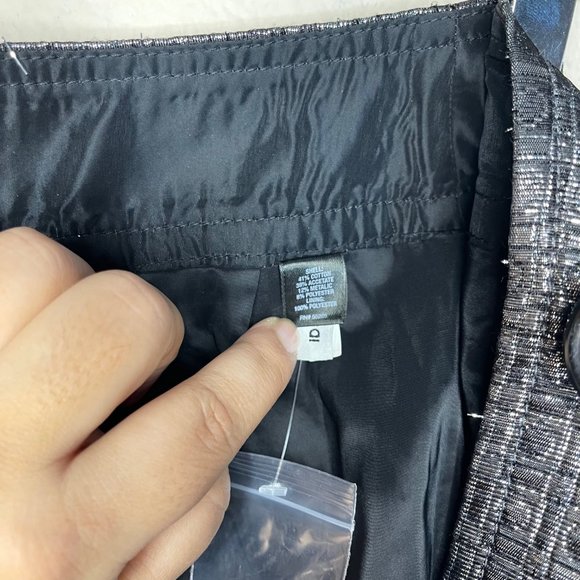 Metallic Button Front Mini Skirt 0 - New without tags - Picture 7 of 10